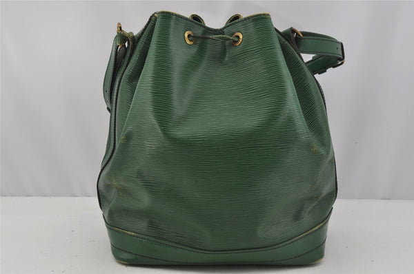 Authentic Louis Vuitton Epi Noe Shoulder Drawstring Bag Green M44004 LV 9720I