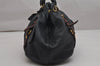 Authentic PRADA Leather Nappa 2Way Shoulder Tote Bag BN1773 Navy Blue 9720J