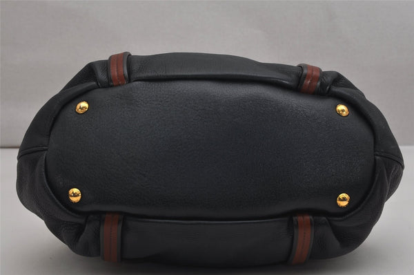 Authentic PRADA Leather Nappa 2Way Shoulder Tote Bag BN1773 Navy Blue 9720J
