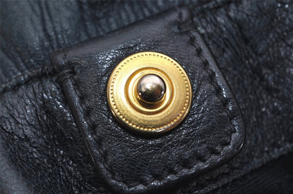 Authentic PRADA Leather Nappa 2Way Shoulder Tote Bag BN1773 Navy Blue 9720J
