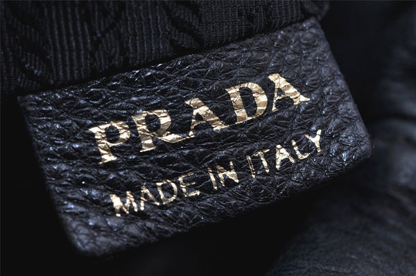 Authentic PRADA Leather Nappa 2Way Shoulder Tote Bag BN1773 Navy Blue 9720J