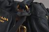 Authentic PRADA Leather Nappa 2Way Shoulder Tote Bag BN1773 Navy Blue 9720J