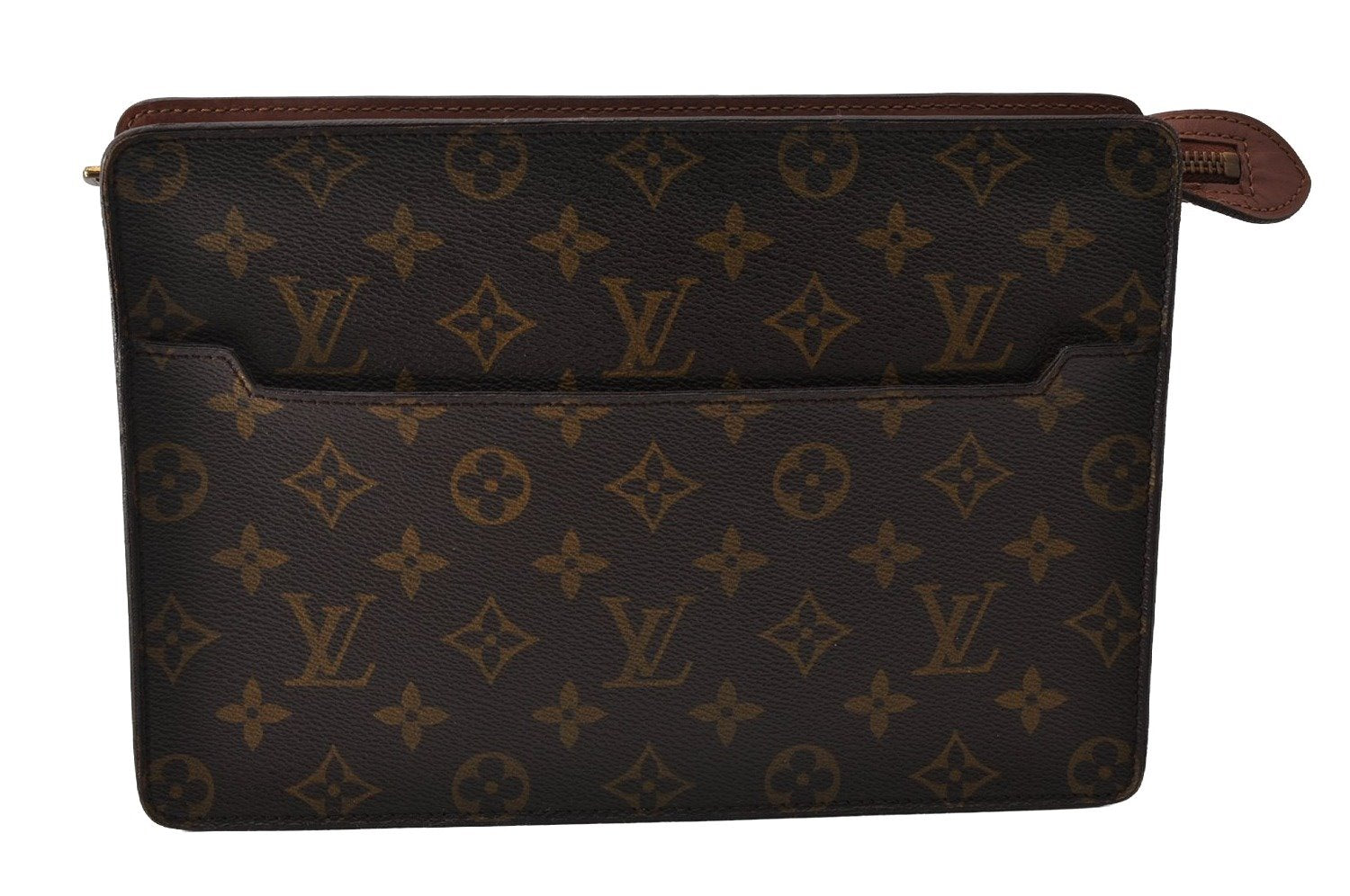 Authentic Louis Vuitton Monogram Pochette Homme Clutch Hand Bag M51795 LV 9721I