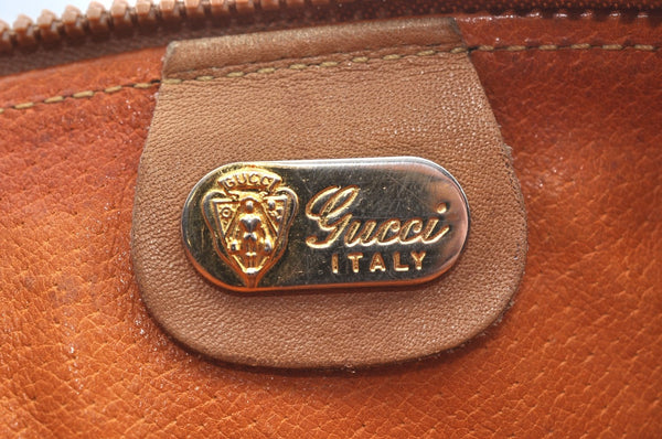 Authentic GUCCI Vintage Micro GG PVC Leather Shoulder Bag Purse Brown Junk 9722G