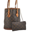 Authentic Louis Vuitton Monogram Bucket PM Shoulder Tote Bag M42238 Junk 9722I