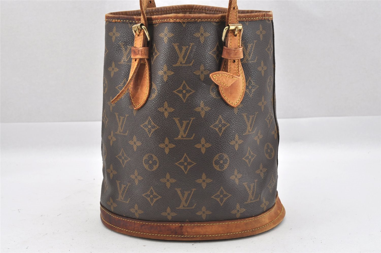Authentic Louis Vuitton Monogram Bucket PM Shoulder Tote Bag M42238 Junk 9722I