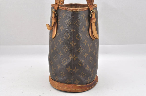 Authentic Louis Vuitton Monogram Bucket PM Shoulder Tote Bag M42238 Junk 9722I