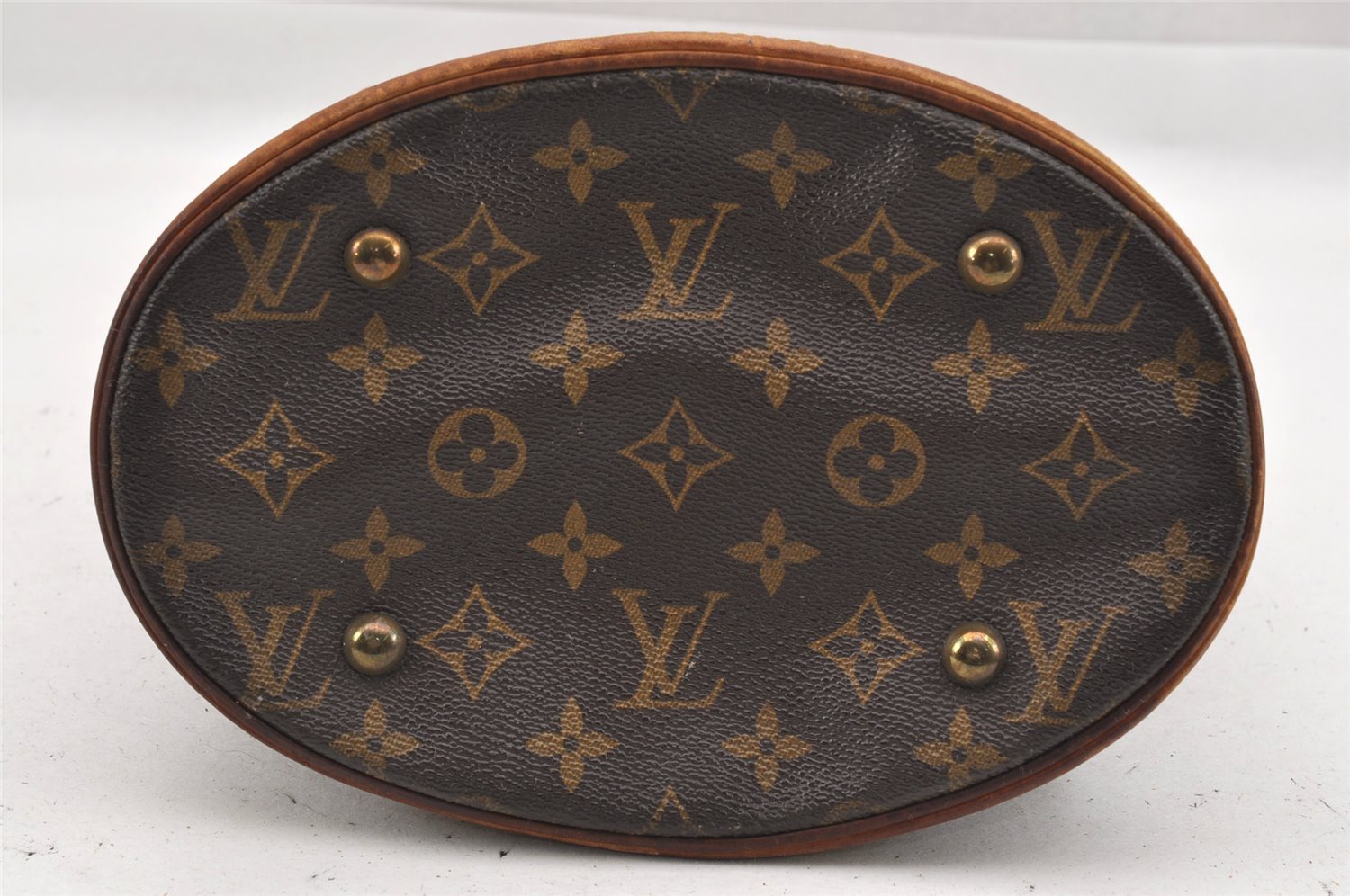 Authentic Louis Vuitton Monogram Bucket PM Shoulder Tote Bag M42238 Junk 9722I