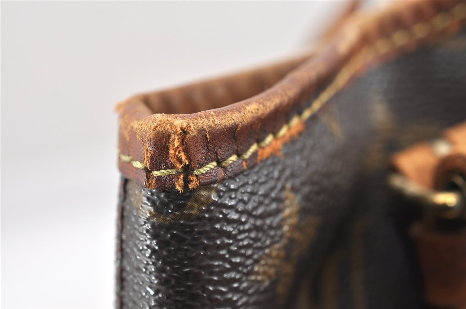 Authentic Louis Vuitton Monogram Bucket PM Shoulder Tote Bag M42238 Junk 9722I