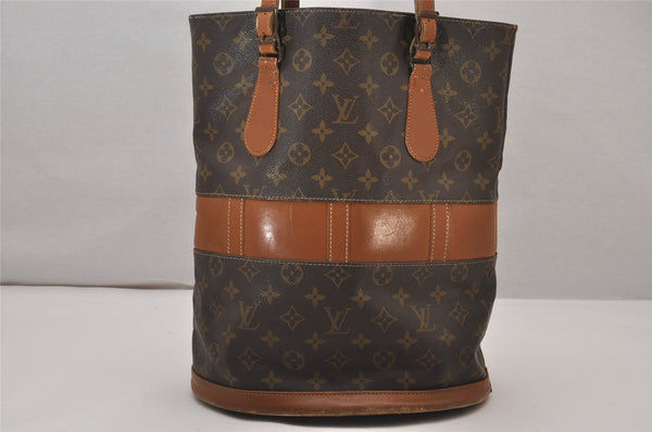 Authentic Louis Vuitton Monogram Bucket GM Shoulder Bag T42236 USA Model 9723I