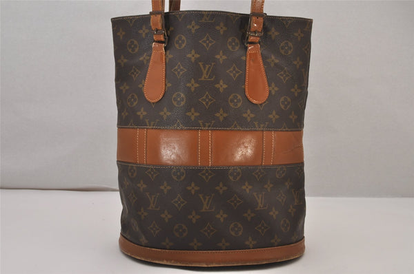 Authentic Louis Vuitton Monogram Bucket GM Shoulder Bag T42236 USA Model 9723I
