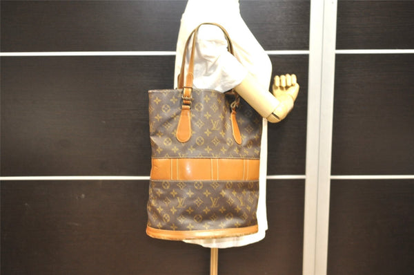 Authentic Louis Vuitton Monogram Bucket GM Shoulder Bag T42236 USA Model 9723I