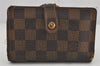 Auth Louis Vuitton Damier Porte Monnaie Billets Viennois Wallet N61664 LV 9723J