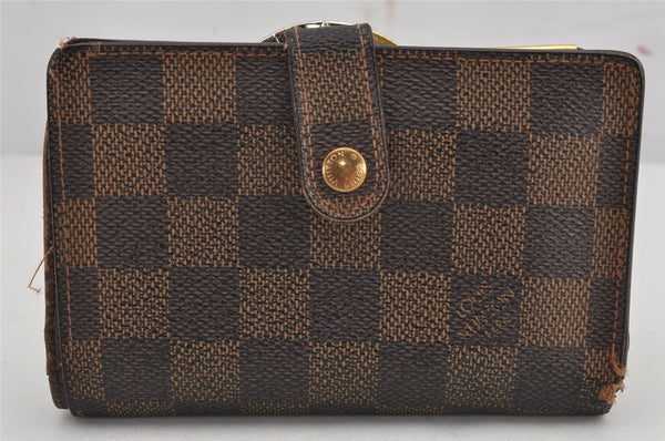 Auth Louis Vuitton Damier Porte Monnaie Billets Viennois Wallet N61664 LV 9723J