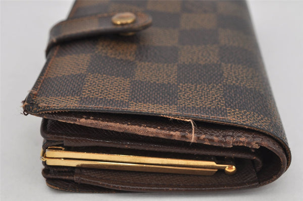 Auth Louis Vuitton Damier Porte Monnaie Billets Viennois Wallet N61664 LV 9723J