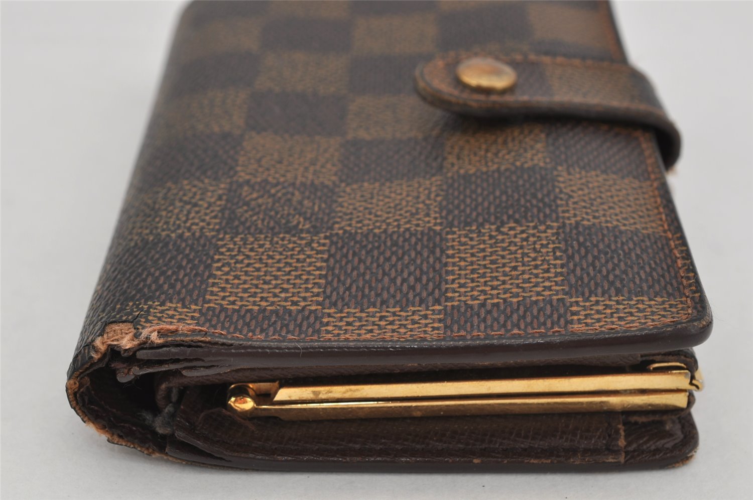 Auth Louis Vuitton Damier Porte Monnaie Billets Viennois Wallet N61664 LV 9723J