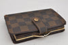 Auth Louis Vuitton Damier Porte Monnaie Billets Viennois Wallet N61664 LV 9723J