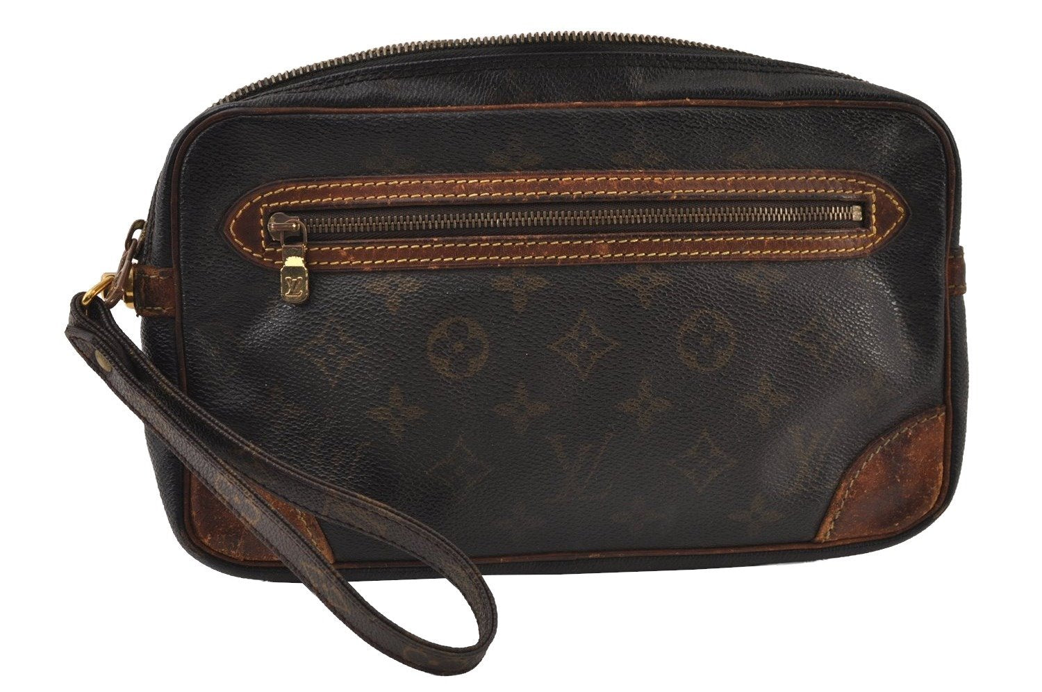 Authentic Louis Vuitton Monogram Marly Dragonne GM M51825 Clutch Bag Junk 9724I