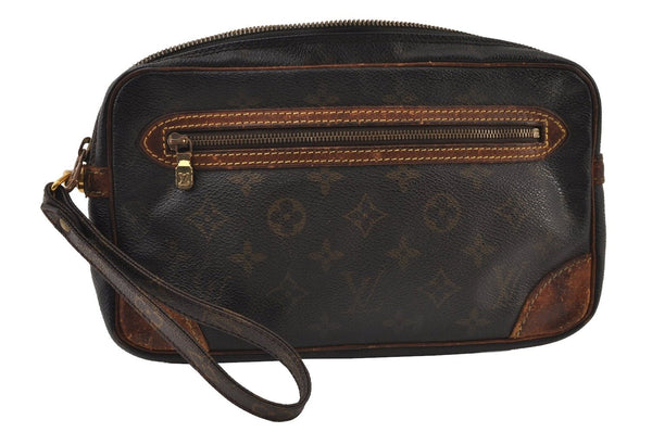 Authentic Louis Vuitton Monogram Marly Dragonne GM M51825 Clutch Bag Junk 9724I