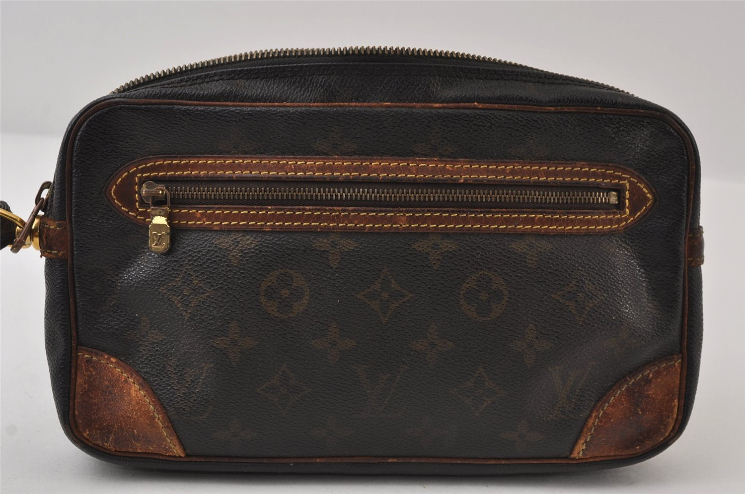 Authentic Louis Vuitton Monogram Marly Dragonne GM M51825 Clutch Bag Junk 9724I