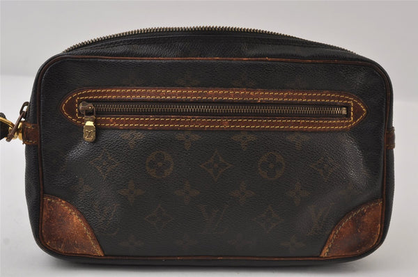 Authentic Louis Vuitton Monogram Marly Dragonne GM M51825 Clutch Bag Junk 9724I