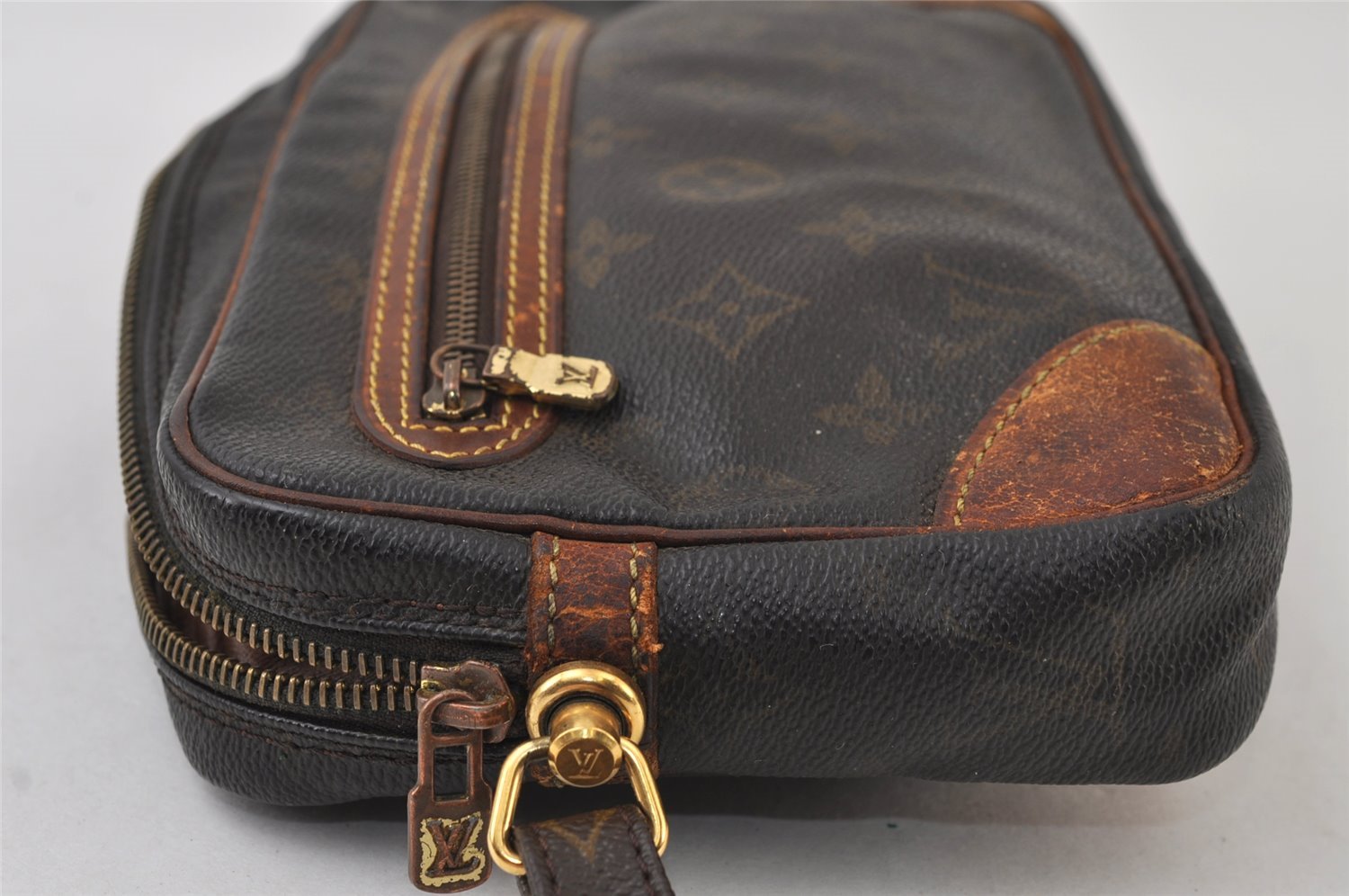 Authentic Louis Vuitton Monogram Marly Dragonne GM M51825 Clutch Bag Junk 9724I