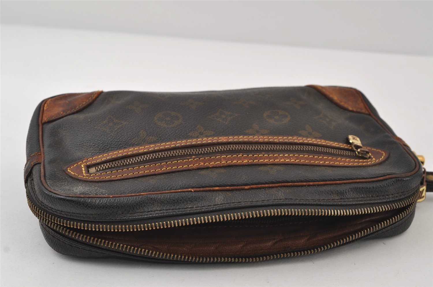 Authentic Louis Vuitton Monogram Marly Dragonne GM M51825 Clutch Bag Junk 9724I