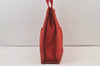 Authentic HERMES Deauville MM Vintage Hand Tote Bag Canvas Red 9724J