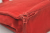 Authentic HERMES Deauville MM Vintage Hand Tote Bag Canvas Red 9724J