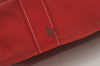 Authentic HERMES Deauville MM Vintage Hand Tote Bag Canvas Red 9724J