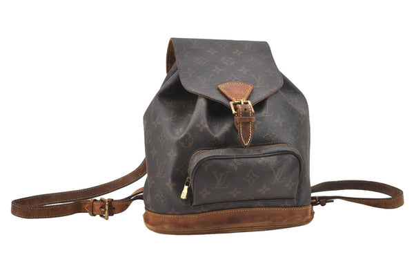 Authentic Louis Vuitton Monogram Montsouris MM Backpack M51136 LV 9726I