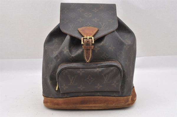 Authentic Louis Vuitton Monogram Montsouris MM Backpack M51136 LV 9726I