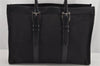 Authentic BURBERRY BLACK LABEL Briefcase Hand Bag Polyester Leather Black 9726J