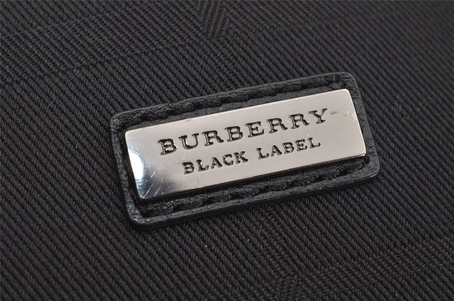 Authentic BURBERRY BLACK LABEL Briefcase Hand Bag Polyester Leather Black 9726J