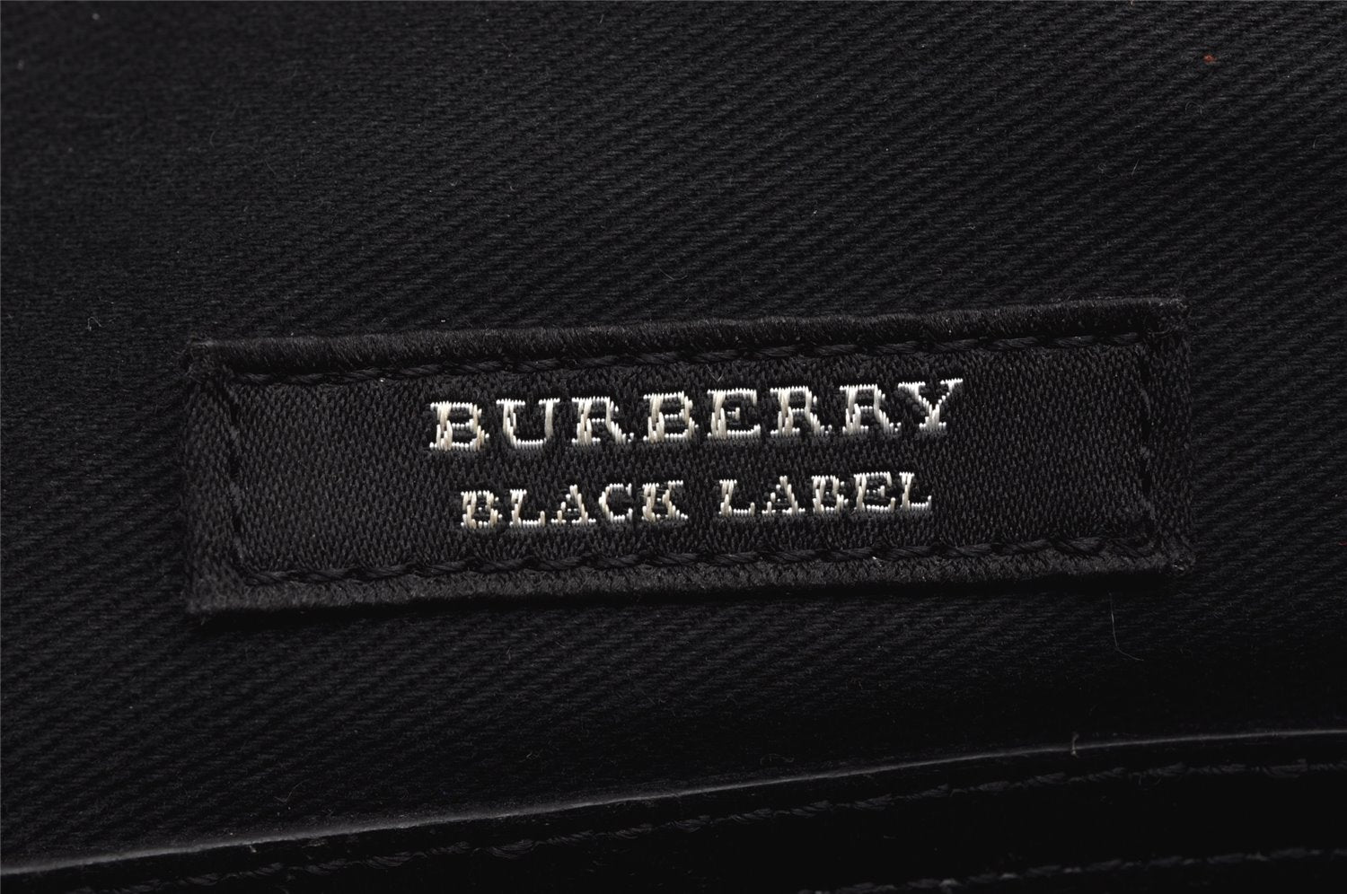 Authentic BURBERRY BLACK LABEL Briefcase Hand Bag Polyester Leather Black 9726J