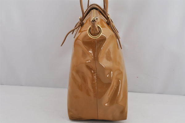 Authentic JIMMY CHOO Vintage Shoulder Tote Bag Enamel Yellow 9727J