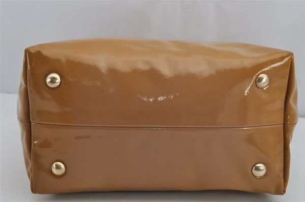 Authentic JIMMY CHOO Vintage Shoulder Tote Bag Enamel Yellow 9727J