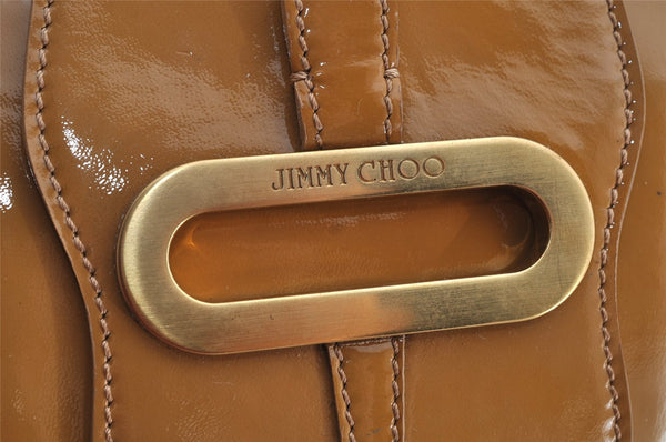 Authentic JIMMY CHOO Vintage Shoulder Tote Bag Enamel Yellow 9727J