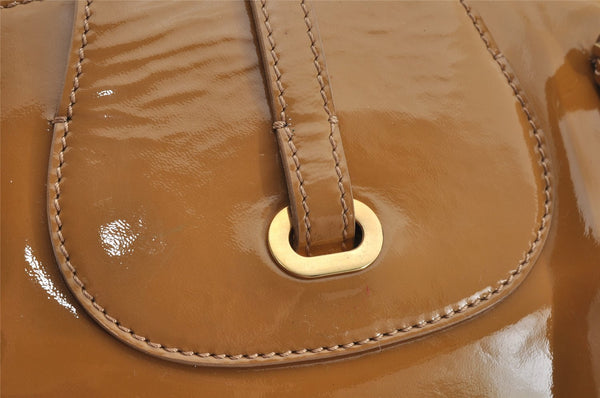 Authentic JIMMY CHOO Vintage Shoulder Tote Bag Enamel Yellow 9727J