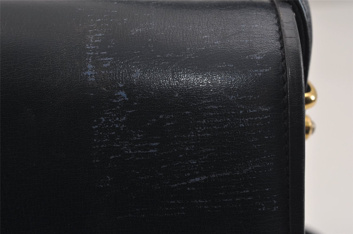 Authentic GUCCI Vintage Shoulder Cross Body Bag Purse Leather Navy 9728J