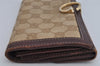 Authentic GUCCI Long Wallet Purse GG Canvas Leather 190389 Beige Brown 9729J