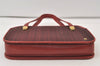 Authentic BALLY Vintage Canvas Leather Shoulder Hand Bag Purse Red 9732J