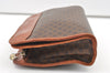 Authentic CELINE Macadam Blason Pattern Clutch Hand Bag PVC Leather Brown 9733J