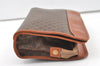 Authentic CELINE Macadam Blason Pattern Clutch Hand Bag PVC Leather Brown 9733J