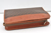 Authentic CELINE Macadam Blason Pattern Clutch Hand Bag PVC Leather Brown 9733J