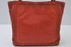Authentic CHANEL Lamb Skin Plastic Chain Shoulder Hand Bag Purse Orange CC 9734H