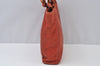 Authentic CHANEL Lamb Skin Plastic Chain Shoulder Hand Bag Purse Orange CC 9734H