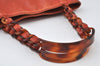 Authentic CHANEL Lamb Skin Plastic Chain Shoulder Hand Bag Purse Orange CC 9734H