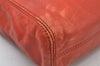 Authentic CHANEL Lamb Skin Plastic Chain Shoulder Hand Bag Purse Orange CC 9734H