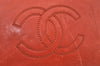 Authentic CHANEL Lamb Skin Plastic Chain Shoulder Hand Bag Purse Orange CC 9734H